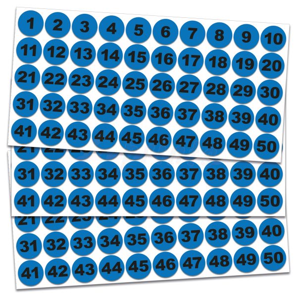 Zahlenaufkleber blau - 20mm