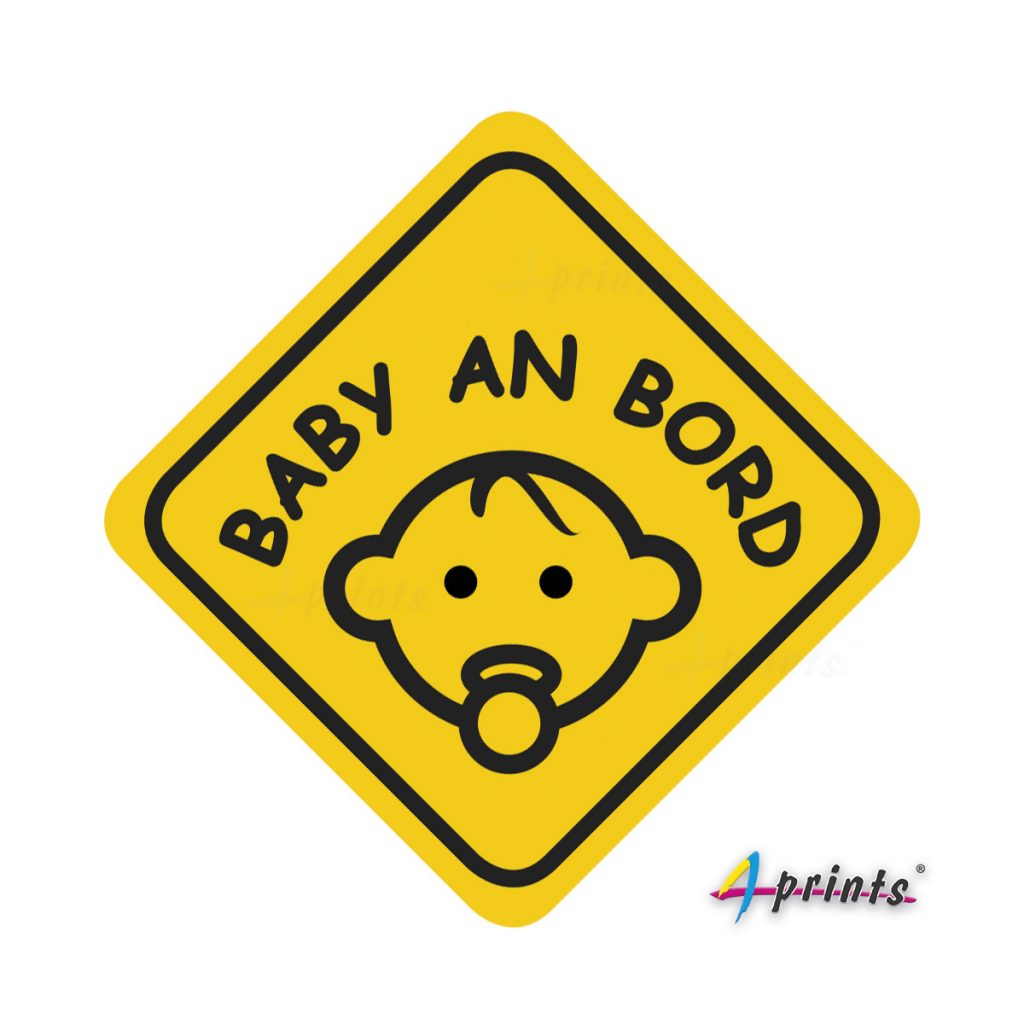 Baby an Board - Aufkleber für Auto, Wohnwagen, Boot 10 cm