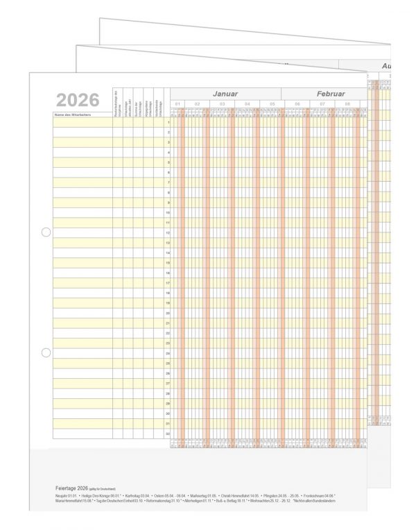 Holyplan 2026 - Kalender - Personalplaner