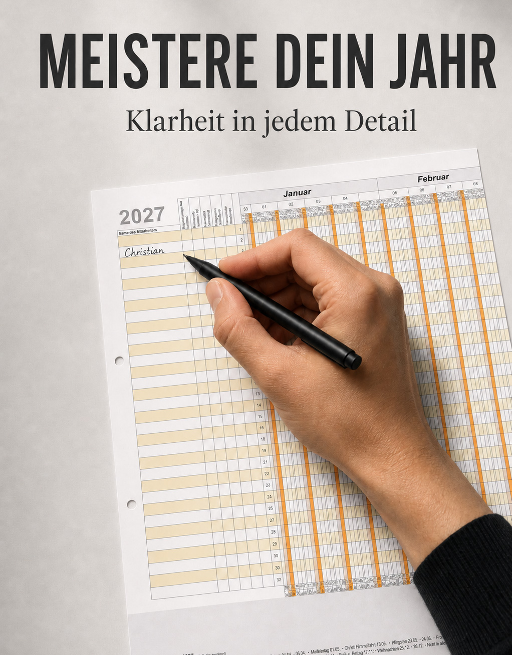 Holyplan 2027 ausfuellen - Kalender