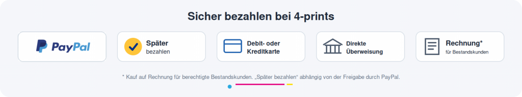 Zahlungsmöglichkeiten | Onlineshop 4-prints.de