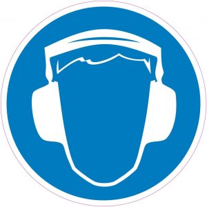 Gehörschutz - Hinweis - Vinylaufkleber