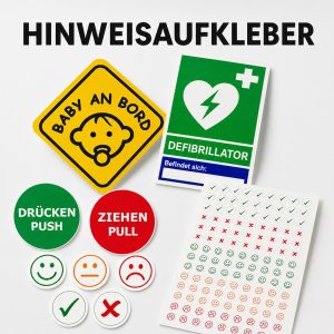 Hinweisaufkleber