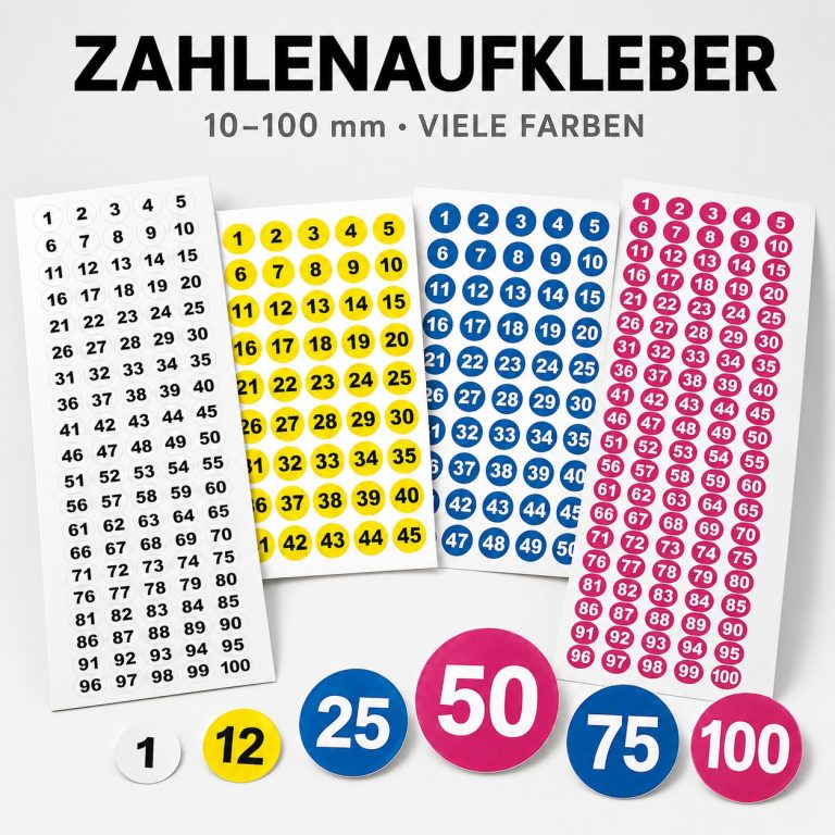 Zahlenaufkleber bei 4-prints